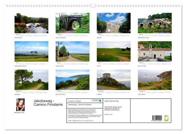Produktbild: Jakobsweg - Camino Finisterre (Wandkalender 2026 DIN A2 quer), CALVENDO Monatskalender