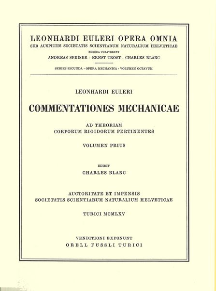 Produktbild: Mechanica sive motus scientia analytice exposita 1st part