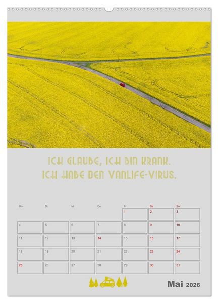 Produktbild: Vanlife - Hotel kann jeder! (Wandkalender 2026 DIN A2 hoch), CALVENDO Monatskalender