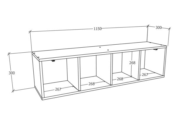 Produktbild: Holz Wandregal Wandschrank Klappschrank Arila XL