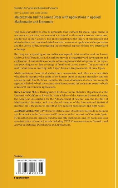 Produktbild: Majorization and the Lorenz Order with Applications in Applied Mathematics and Economics