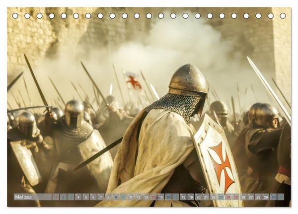 Produktbild: Tempelritter - Ein m&auml;chtiger Ritterorden (Tischkalender 2026 DIN A5 quer), CALVENDO Monatskalender