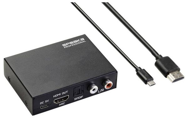 Produktbild: SpeaKa Professional Audio Extraktor SP-HDA-190 [HDMI - HDMI] 3840 x 2160 Pixel