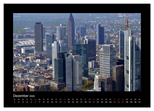 Produktbild: &uuml;ber den D&auml;chern von FRANKFURT (Wandkalender 2026 DIN A4 quer), CALVENDO Monatskalender