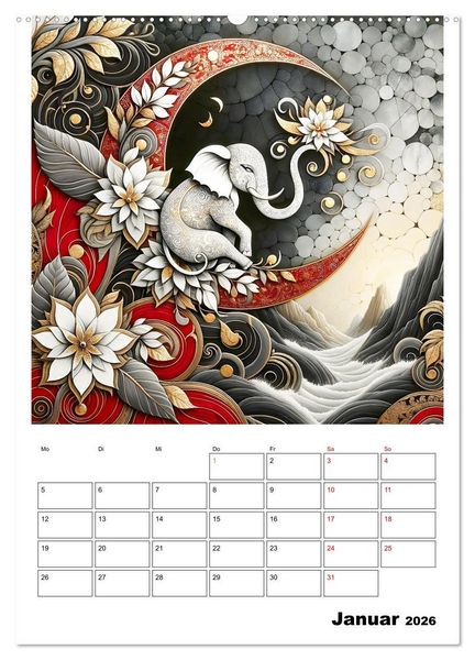 Produktbild: Tierische Mondlichtmagie (Wandkalender 2026 DIN A2 hoch), CALVENDO Monatskalender