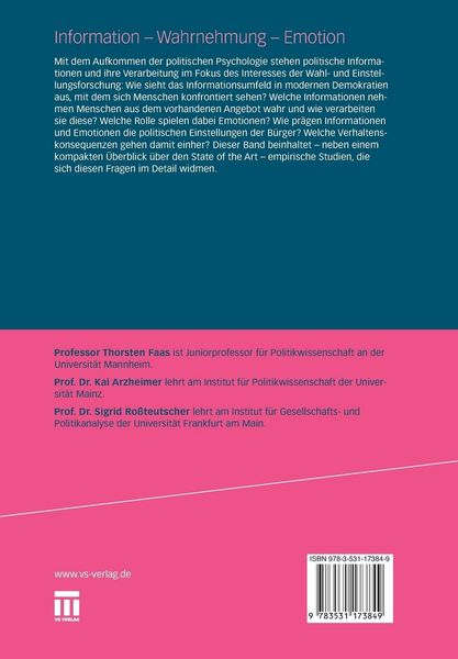 Produktbild: Information - Wahrnehmung - Emotion