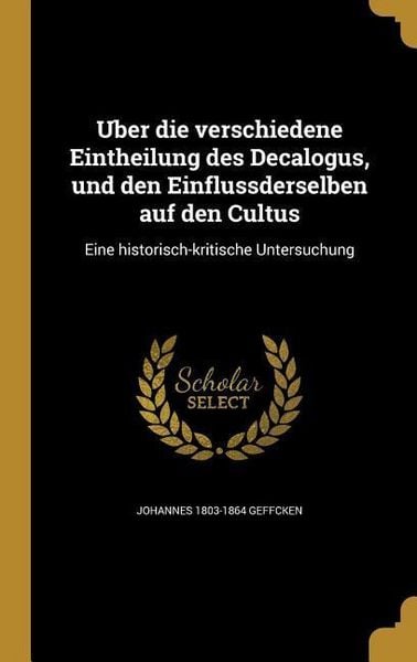 Produktbild: Über die verschiedene Eintheilung des Decalogus, und den Einflussderselben auf den Cultus