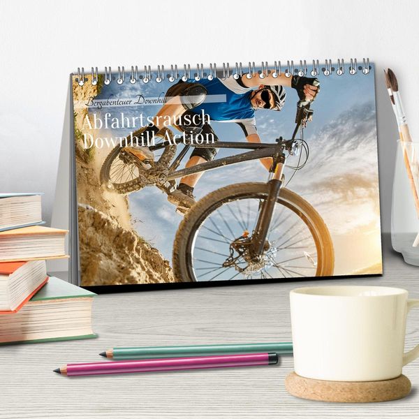 Produktbild: Abfahrtsrausch Downhill Aktion (Tischkalender 2026 DIN A5 quer), CALVENDO Monatskalender
