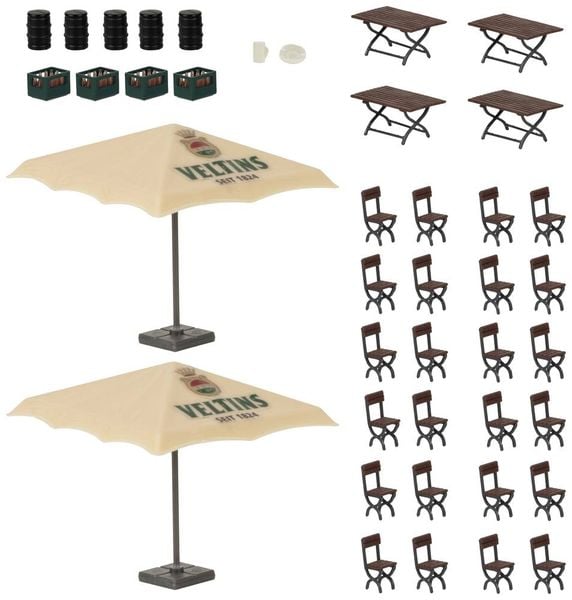 Produktbild: Faller 180437 H0 Biergarten-Set Veltins