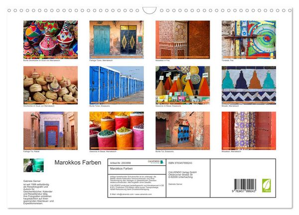 Produktbild: Marokkos Farben (Wandkalender 2026 DIN A3 quer), CALVENDO Monatskalender