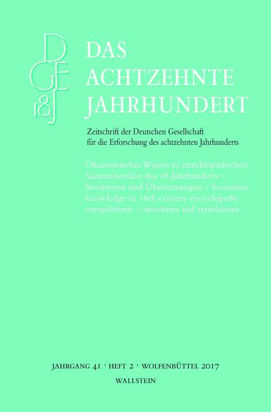 Produktbild: &Ouml;konomisches Wissen in enzyklop&auml;dischen Sammelwerken des 18. Jahrhunderts - Strukturen und &Uuml;bersetzungen