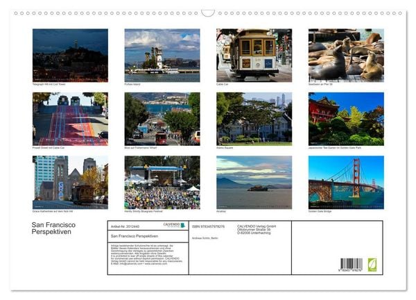 Produktbild: San Francisco Perspektiven (Wandkalender 2026 DIN A2 quer), CALVENDO Monatskalender