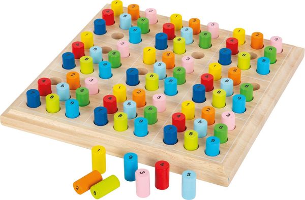 Sudoku colorato Educare in legno, con 81 cubi numerici dai colori vivaci - Giochi Puzzle