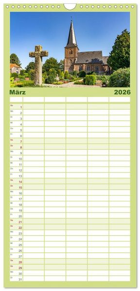 Produktbild: Familienplaner 2026 - Am Niederrhein - Xanten mit 5 Spalten (Wandkalender, 21 x 45 cm) CALVENDO