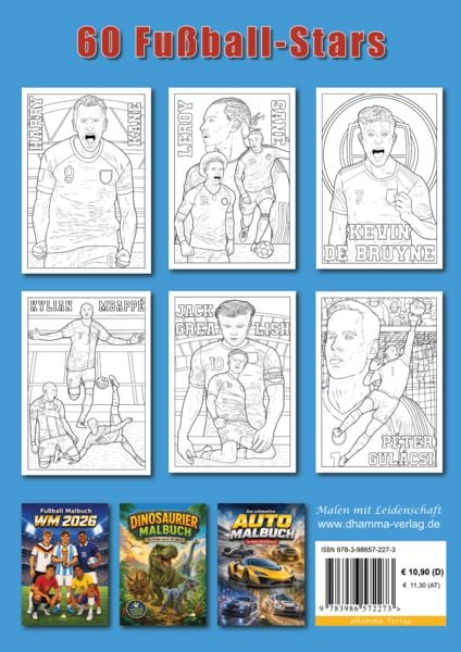 Produktbild: Fu&szlig;ball Malbuch - Tore, Siege & Triumphe SUPERSTARS Fu&szlig;ballhelden der EM 2024 &ndash; ab 8 Jahren mit 60 Ausmalbildern