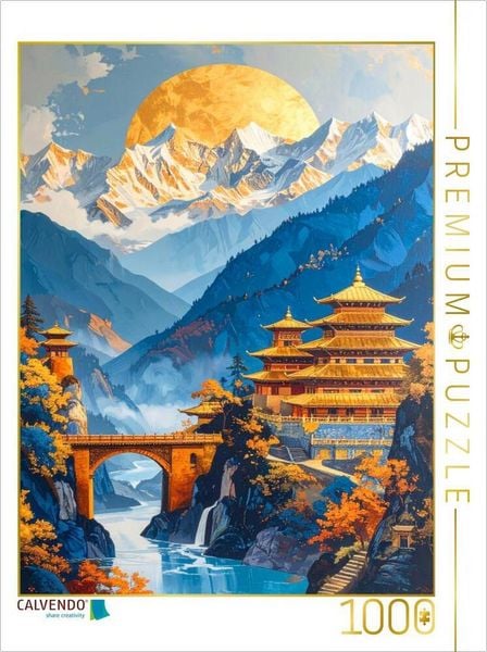 CALVENDO Puzzle Weg durch die Berge - Buddhismus in Tibet | 1000 Teile Lege-Größe 64x48cm Foto-Puzzle für glückliche Stunden