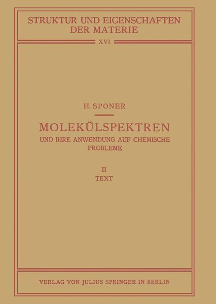 Produktbild: Molek&uuml;lspektren und Ihre Anwendung auf Chemische Probleme