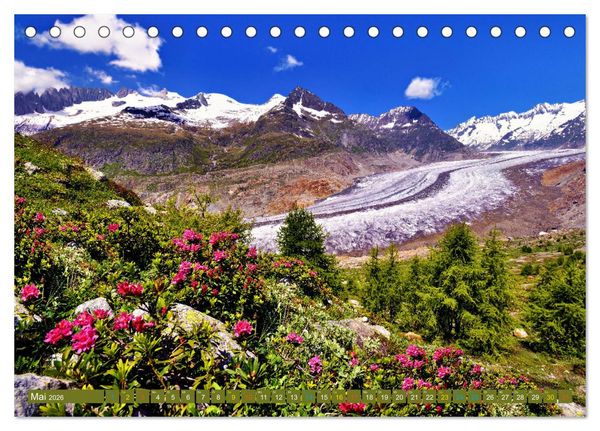 Produktbild: Hotspots im Wallis - Schweiz (Tischkalender 2026 DIN A5 quer), CALVENDO Monatskalender