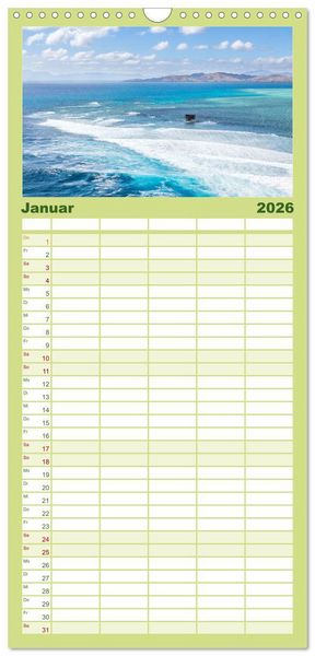 Produktbild: Familienplaner 2026 - S&uuml;dsee Inseln - Eine Reise ins Paradies mit 5 Spalten (Wandkalender, 21 x 45 cm) CALVENDO