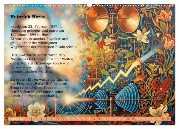 Produktbild: Pioniere der Elektrodynamik (Wandkalender 2027 DIN A2 quer), CALVENDO Monatskalender