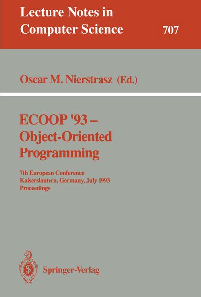 Produktbild: ECOOP '93 - Object-Oriented Programming