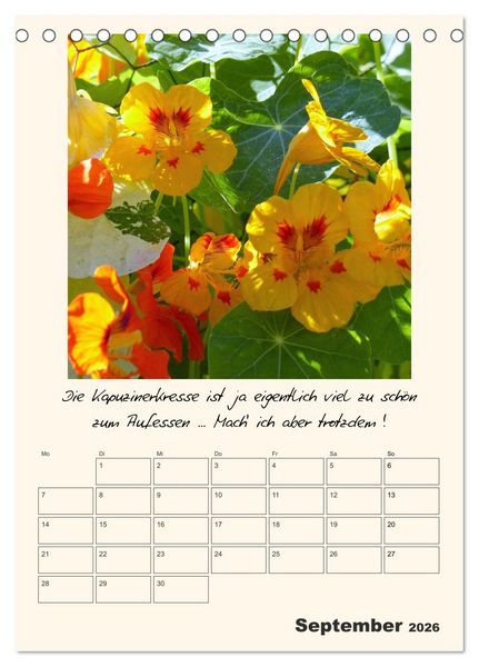 Produktbild: Gartengeschichten (Tischkalender 2026 DIN A5 hoch), CALVENDO Monatskalender
