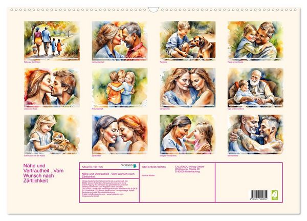 Produktbild: N&auml;he und Vertrautheit . Vom Wunsch nach Z&auml;rtlichkeit (Wandkalender 2026 DIN A2 quer), CALVENDO Monatskalender