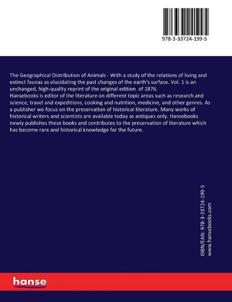 Produktbild: The Geographical Distribution of Animals
