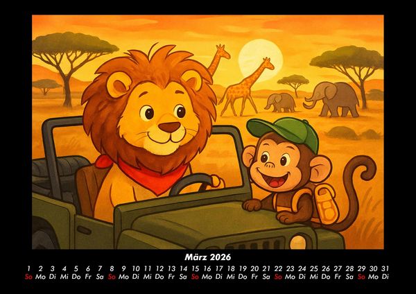 Produktbild: Buschi & Milo - Reise durch Afrika 2026 Fotokalender DIN A3