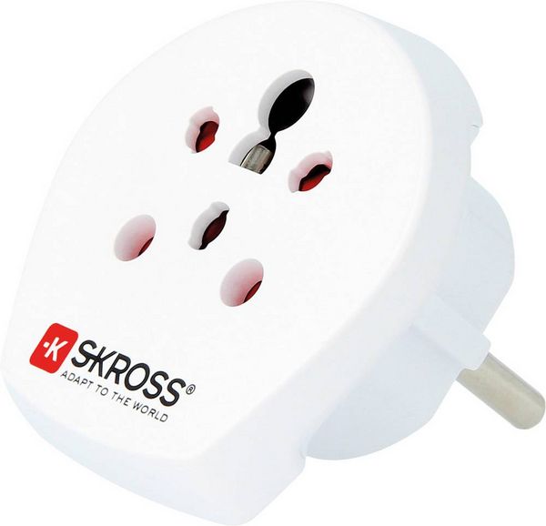 Produktbild: SKROSS Country Travel Adapter India-Israel-Denmark to Europe - Adapter f&uuml;r Power Connector - Typ K, Typ D, Typ H (W)