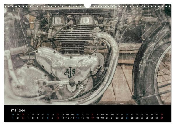 Produktbild: MOTOS VINTAGE (Calendrier mural 2026 DIN A3 vertical), CALVENDO calendrier mensuel
