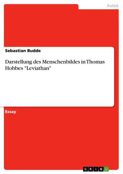 Produktbild: Darstellung des Menschenbildes in Thomas Hobbes "Leviathan"