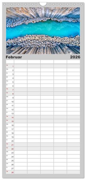Produktbild: Familienplaner 2026 - Island - Traumland am Rande der Arktis mit 5 Spalten (Wandkalender, 21 x 45 cm) CALVENDO