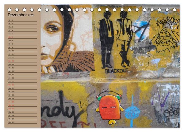 Produktbild: Street-Art Berlin (Tischkalender 2026 DIN A5 quer), CALVENDO Monatskalender