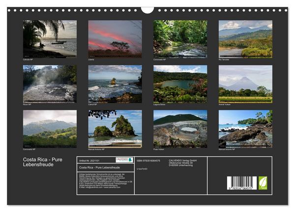 Produktbild: Costa Rica - Pure Lebensfreude (Wandkalender 2026 DIN A3 quer), CALVENDO Monatskalender
