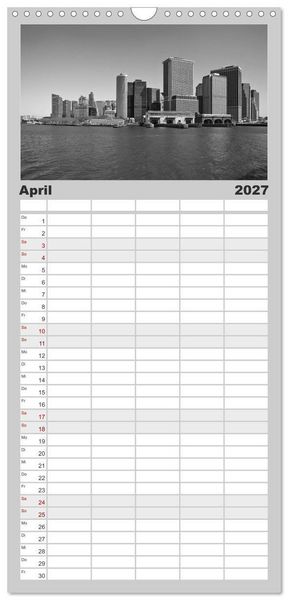 Produktbild: Familienplaner 2027 - New York &ndash; The Big Apple mit 5 Spalten (Wandkalender, 21 x 45 cm) CALVENDO