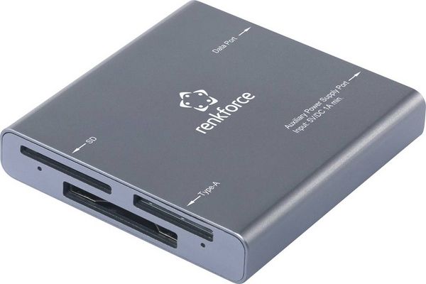 Renkforce RF-CR-700 Externer Speicherkartenleser USB-C (USB 3.2 Gen 2) Grau
