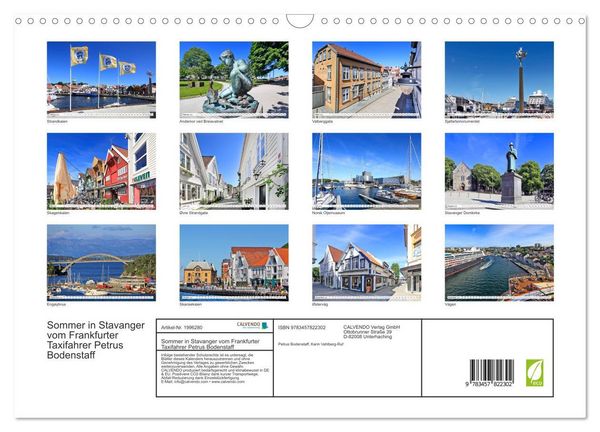 Produktbild: Sommer in Stavanger vom Frankfurter Taxifahrer Petrus Bodenstaff (Wandkalender 2026 DIN A3 quer), CALVENDO Monatskalender