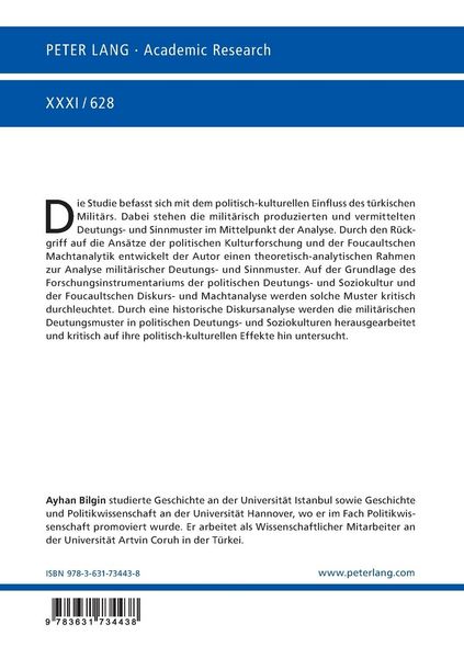 Produktbild: Das Milit&auml;r in der politischen Kultur der T&uuml;rkei
