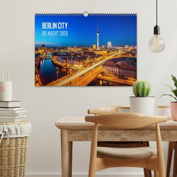 Produktbild: Berlin City bei Nacht (Wandkalender 2026 DIN A3 quer), CALVENDO Monatskalender