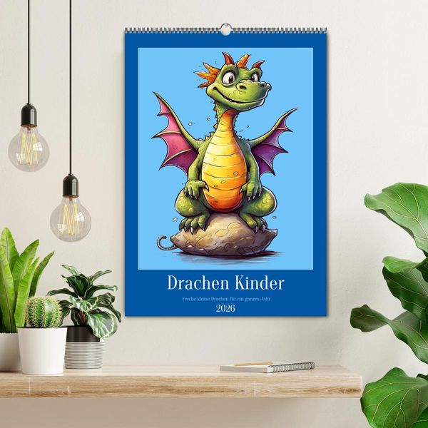 Produktbild: Drachen Kinder (Wandkalender 2026 DIN A2 hoch), CALVENDO Monatskalender