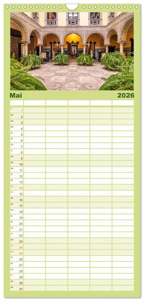 Produktbild: Familienplaner 2026 - Andalusien - Sevilla mit 5 Spalten (Wandkalender, 21 x 45 cm) CALVENDO