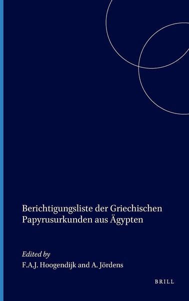 Produktbild: Berichtigungsliste Der Griechischen Papyrusurkunden Aus &Auml;gypten