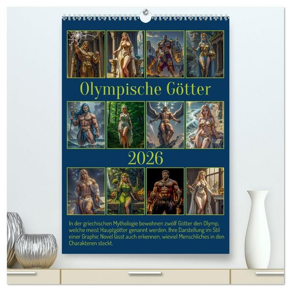 Produktbild: Olympische G&ouml;tter (hochwertiger Premium Wandkalender 2026 DIN A2 hoch), Kunstdruck in Hochglanz