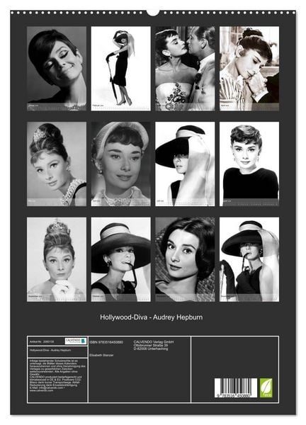 Produktbild: Hollywood-Diva - Audrey Hepburn (hochwertiger Premium Wandkalender 2026 DIN A2 hoch), Kunstdruck in Hochglanz