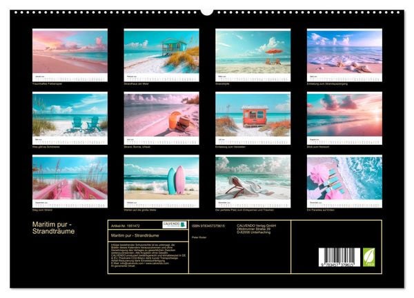 Produktbild: Maritim pur - Strandtr&auml;ume (hochwertiger Premium Wandkalender 2026 DIN A2 quer), Kunstdruck in Hochglanz