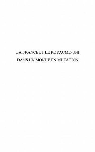 Produktbild: La France et le Royaume-Uni dans un monde en mutation
