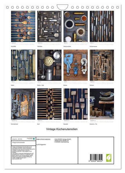 Produktbild: Vintage K&uuml;chenutensilien (Wandkalender 2026 DIN A4 hoch), CALVENDO Monatskalender