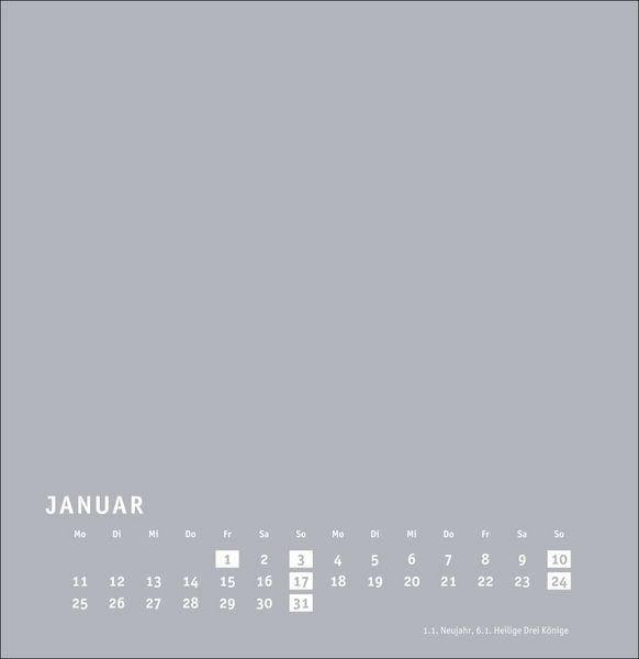 Produktbild: Premium-Bastelkalender silbergrau gro&szlig; 2027