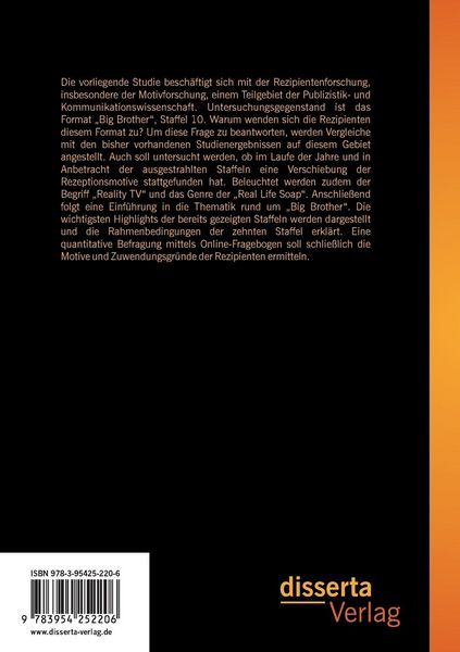 Produktbild: Reality TV: Rezeptionsmotive von Big Brother Sehern vor dem Hintergrund von 10 Jahren Formatentwicklung